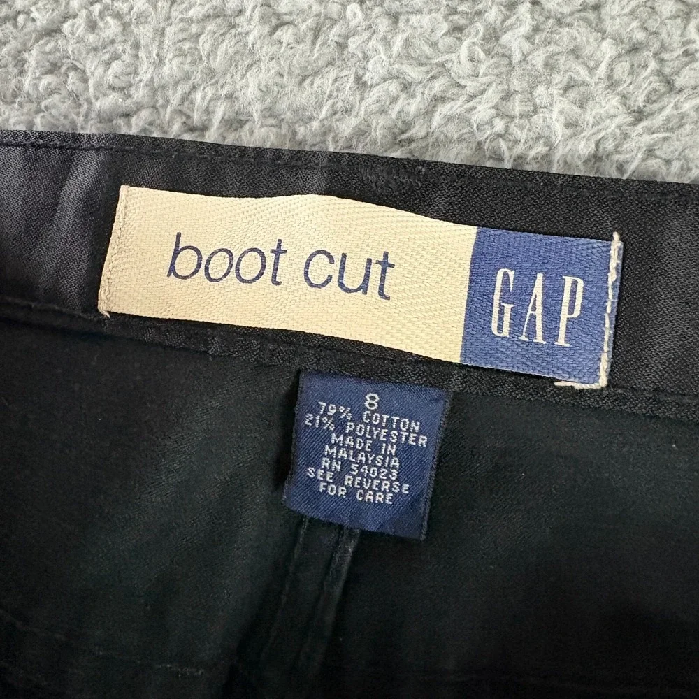 Vintage Y2K Gap Bootcut Pants Womens 8‎ Shiney Glossy 5-Pocket Jeans Moto Biker